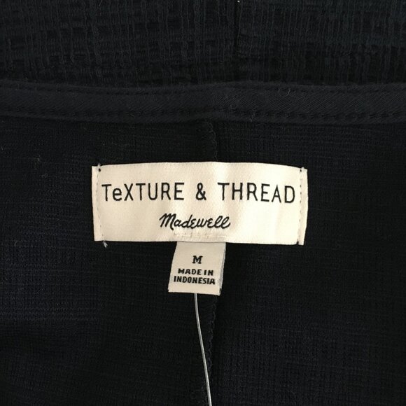 New, Madewell Texture & Thread Navy Blue Crosshatch Side Tie Dress Size Medium - Picture 12 of 12